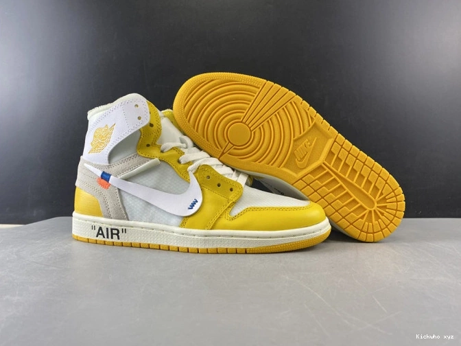 1 NRG AQ0818-149 Yellow-Cone Powder Off-White Dark Jordan x Air White 0816